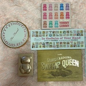 Eyeshadow palette, bronzer, and blush palette bundle